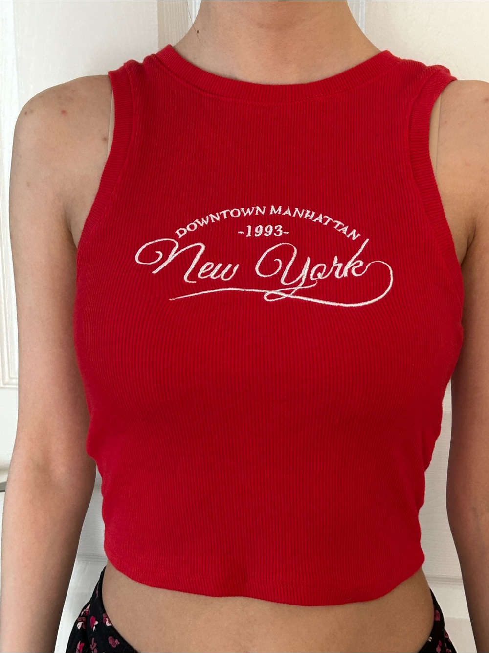 Downtown Manhattan 1993 New York Cropped Tank Top